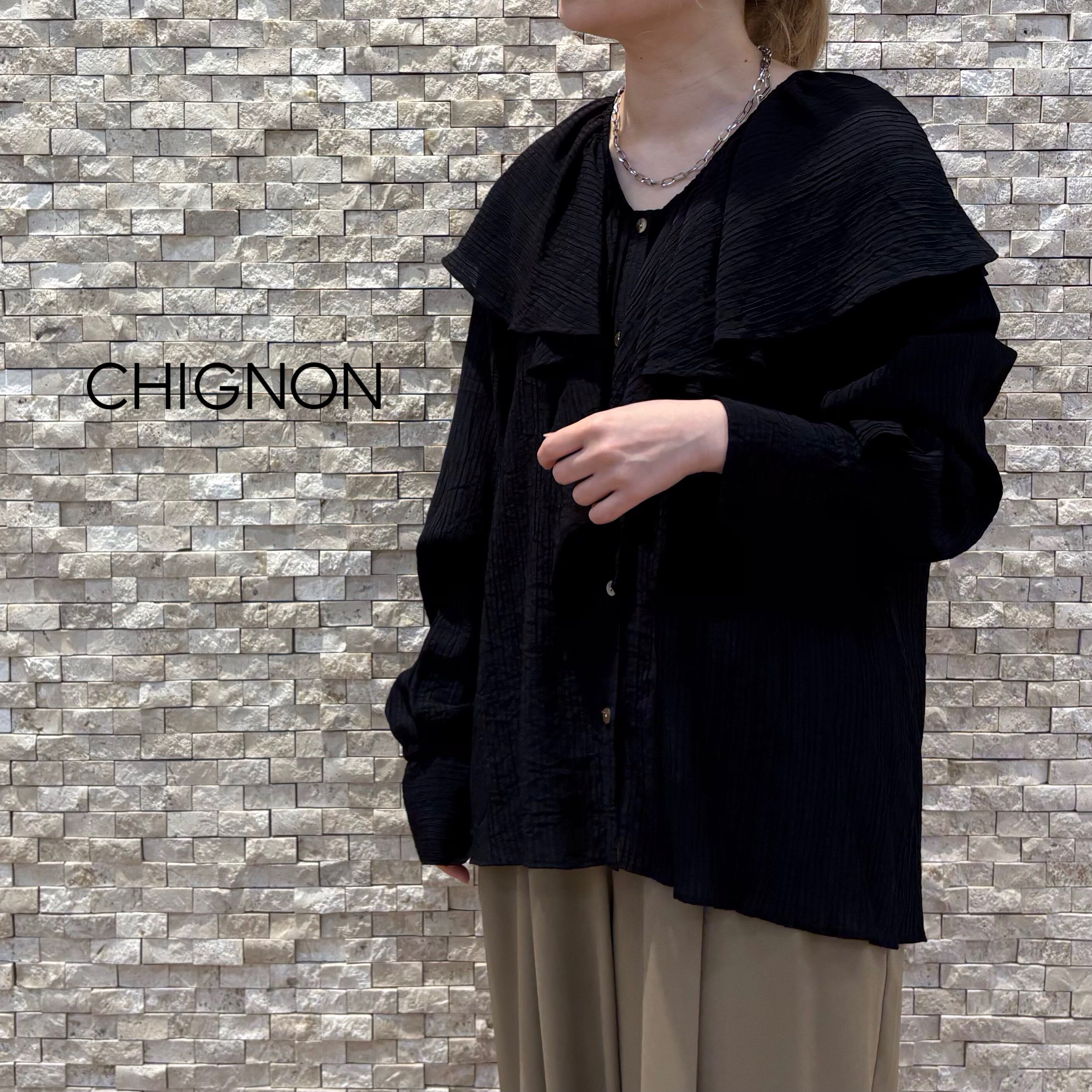 【CHIGNON】ギャザーラッフルブラウス(1654-031MK)