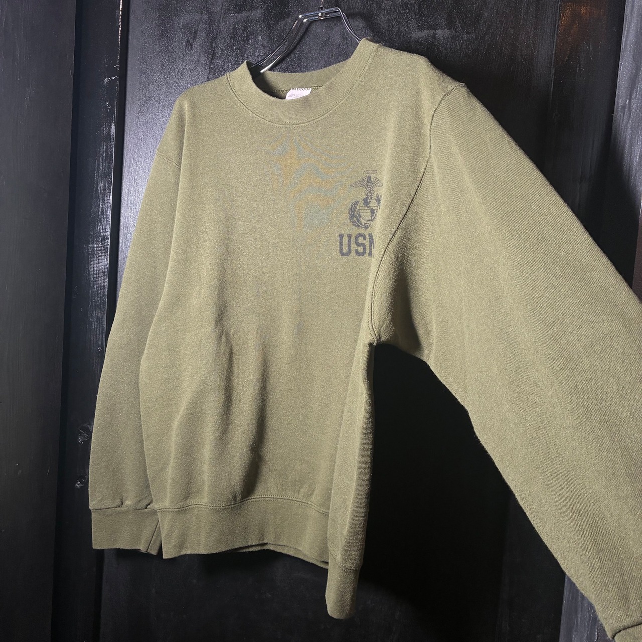 90s USA製 USMCスウェット カーキ アメリカ海兵隊 ミリタリー
