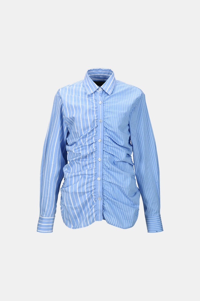 [ANDERSSON BELL] STRIPE SHIRRING SHIRT atb1398w(BLUE) 正規品 韓国ブランド 韓国通販 韓国代行 韓国ファッション ANDERSSONBELL アンダーソンベル 日本 店舗