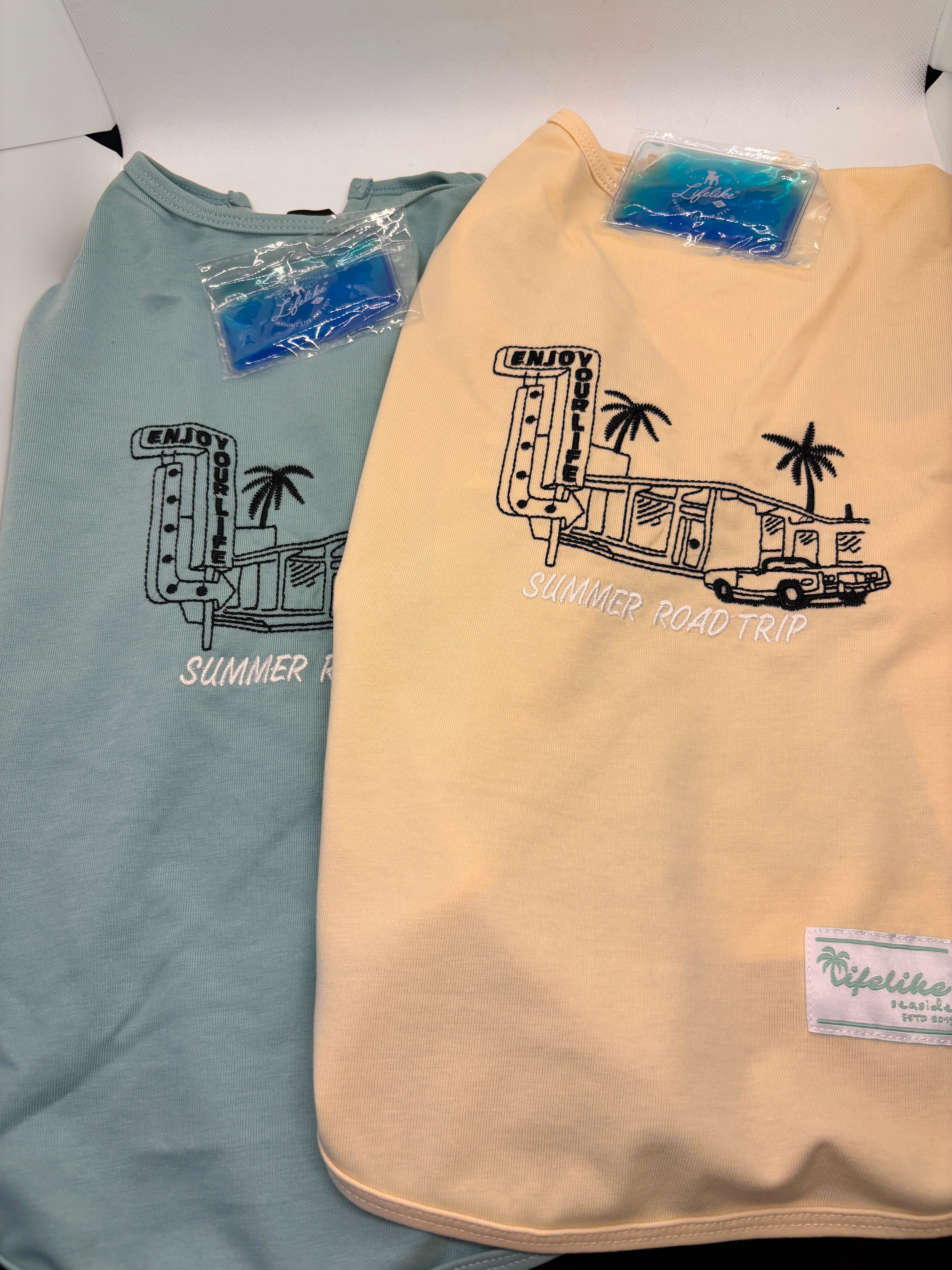 犬服　わんこ服　ペット服　接触冷感　ICEシーサイドタンク保冷剤付き　［サイズ：5号］