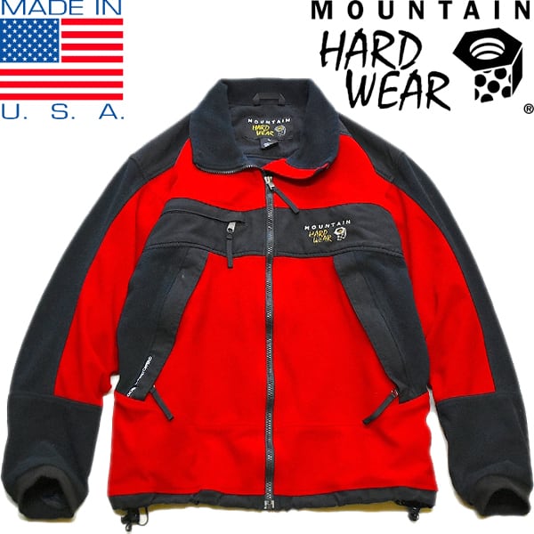 1点物◇USA製マウンテンハードウェア赤黒フリースジャケット古着メンズ