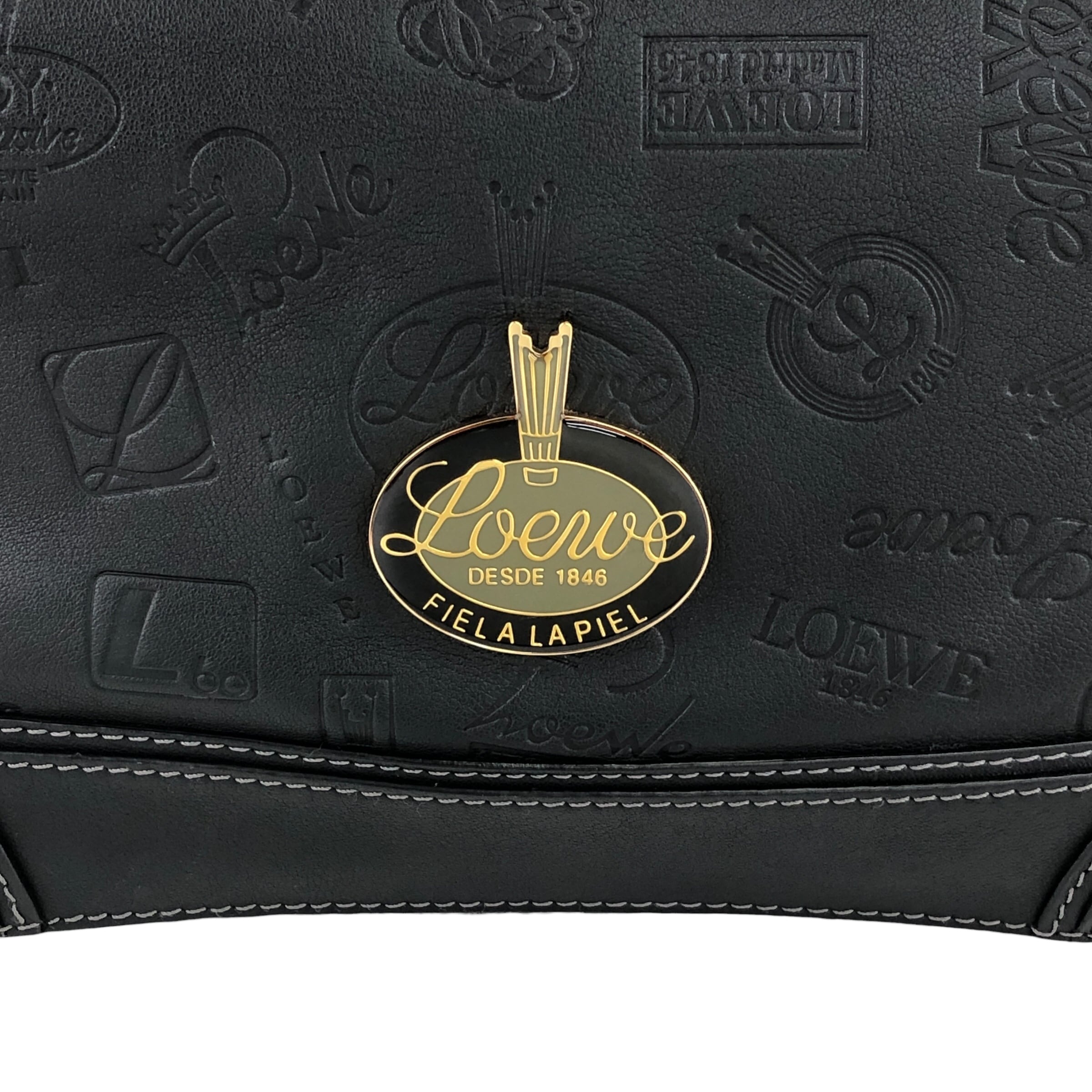 LOEWE ロエベ ハンドバッグ ブラック レザー ミニボストン 160周年記念