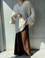 【SALE】Ultra-Loose V-neck Long Knit _2colorsのみ