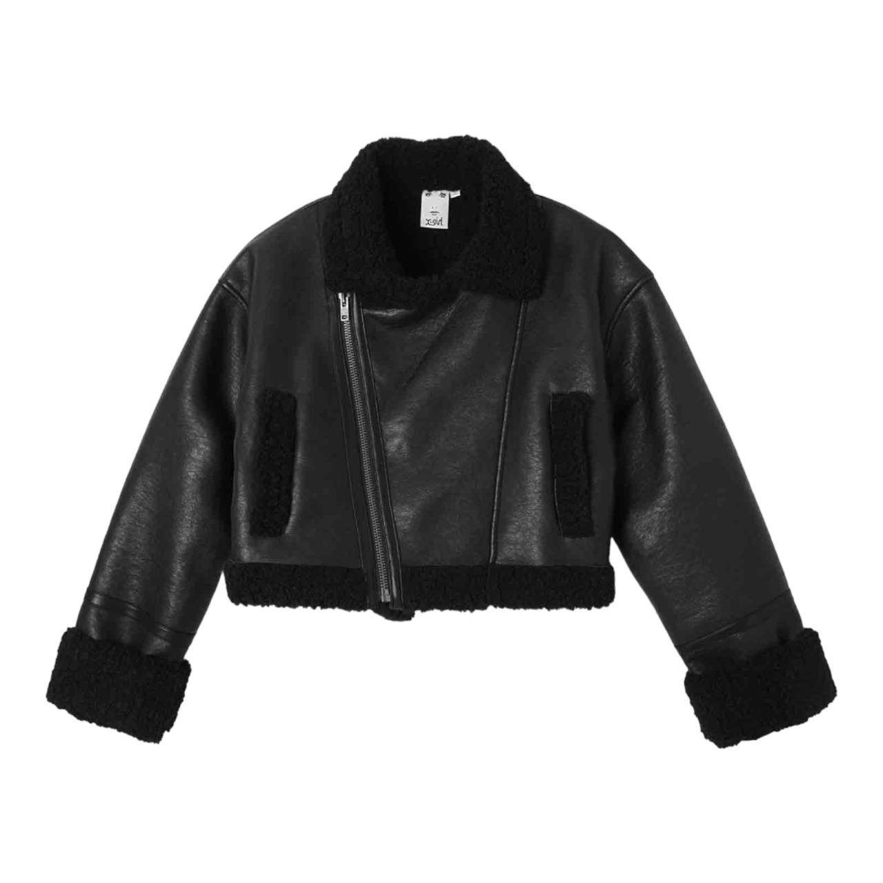 【X-girl】CROPPED FAUX MOUTON RIDER'S JACKET【エックスガール】