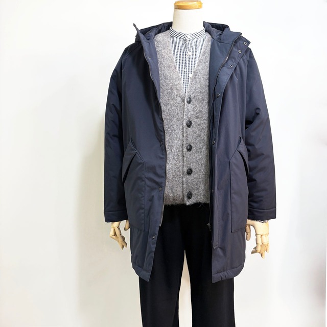 COMM.ARCH.  コム・アーチ　 メンズコート   NYLON PADDED HOODIE COAT  -BLUE HOLE-