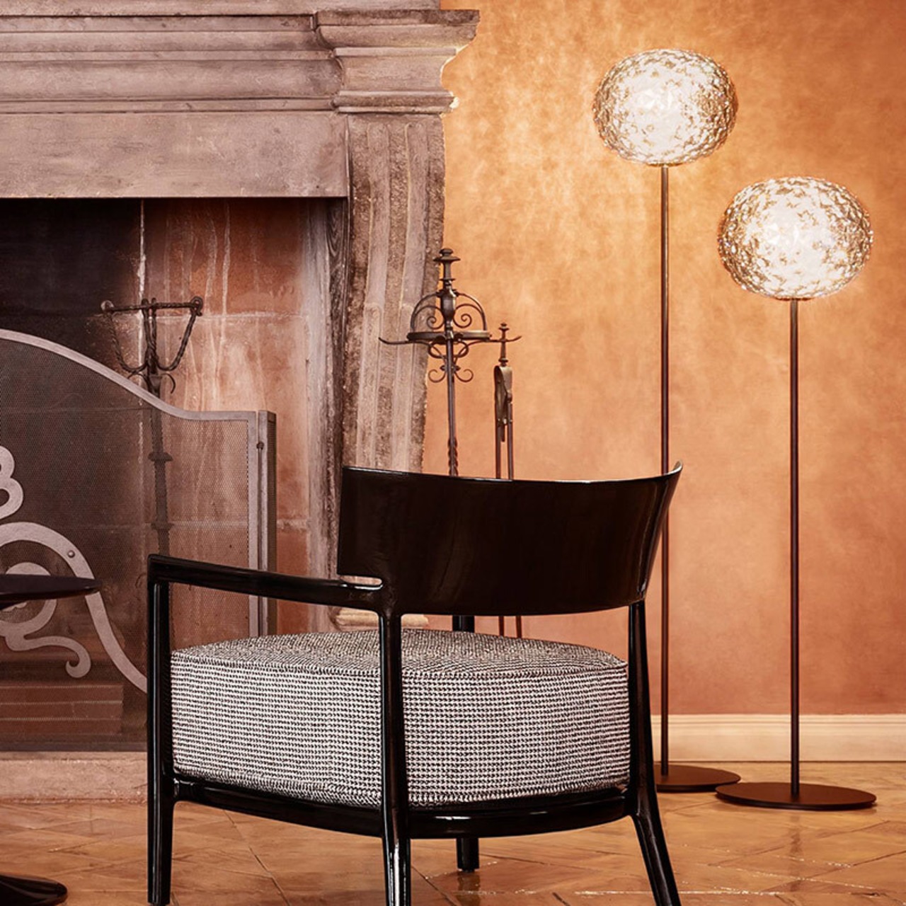 美品 Kartell カルテル テーブルランプ 照明 プラネット クリスタル 