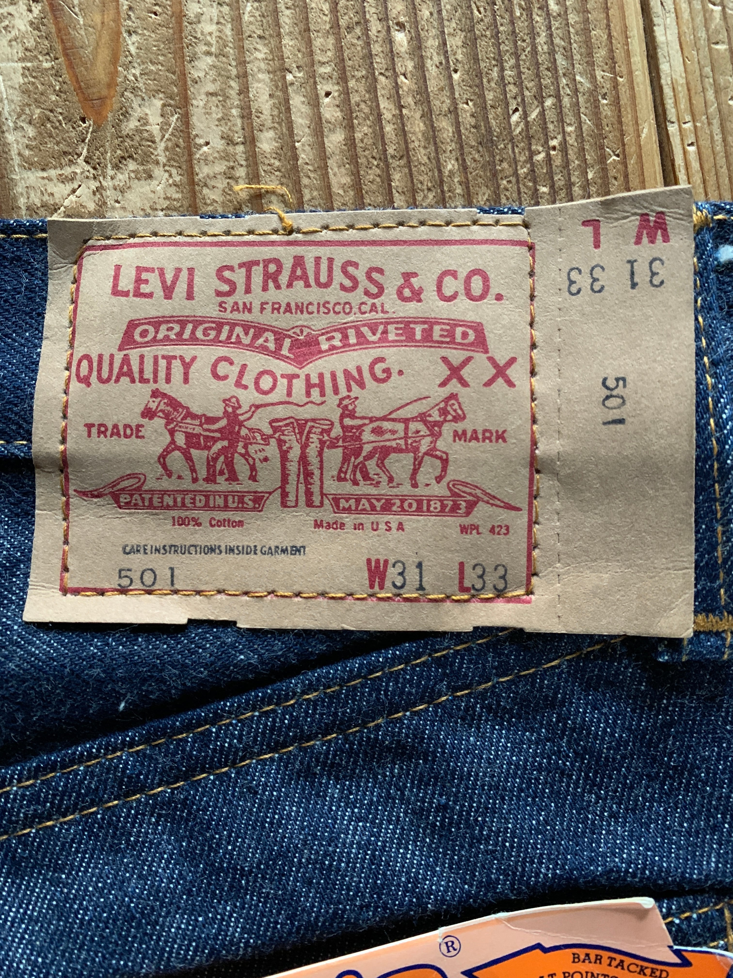 70's Levi's 501 66前期 デニムパンツ DEADSTOCK 表記(31×33) USA製