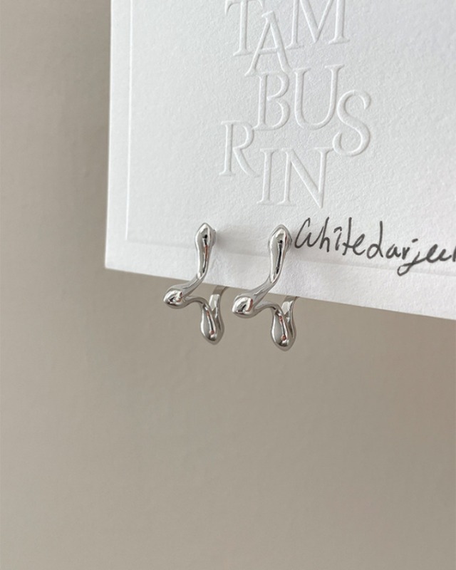Organic Curve Metal Earrings［A0421］