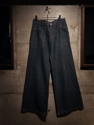 【Caka】Beautiful Silhouette Rave Denim Pants