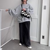 ボリュームシルエットスウェットPO/グレー