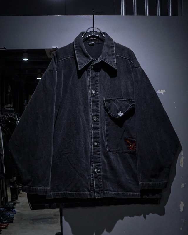 【add (C) vintage】Logo Embroidery Vintage Vintage Loose Denim Jacket
