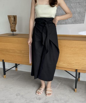 《即納商品》moire wrap skirt (ivory / black)