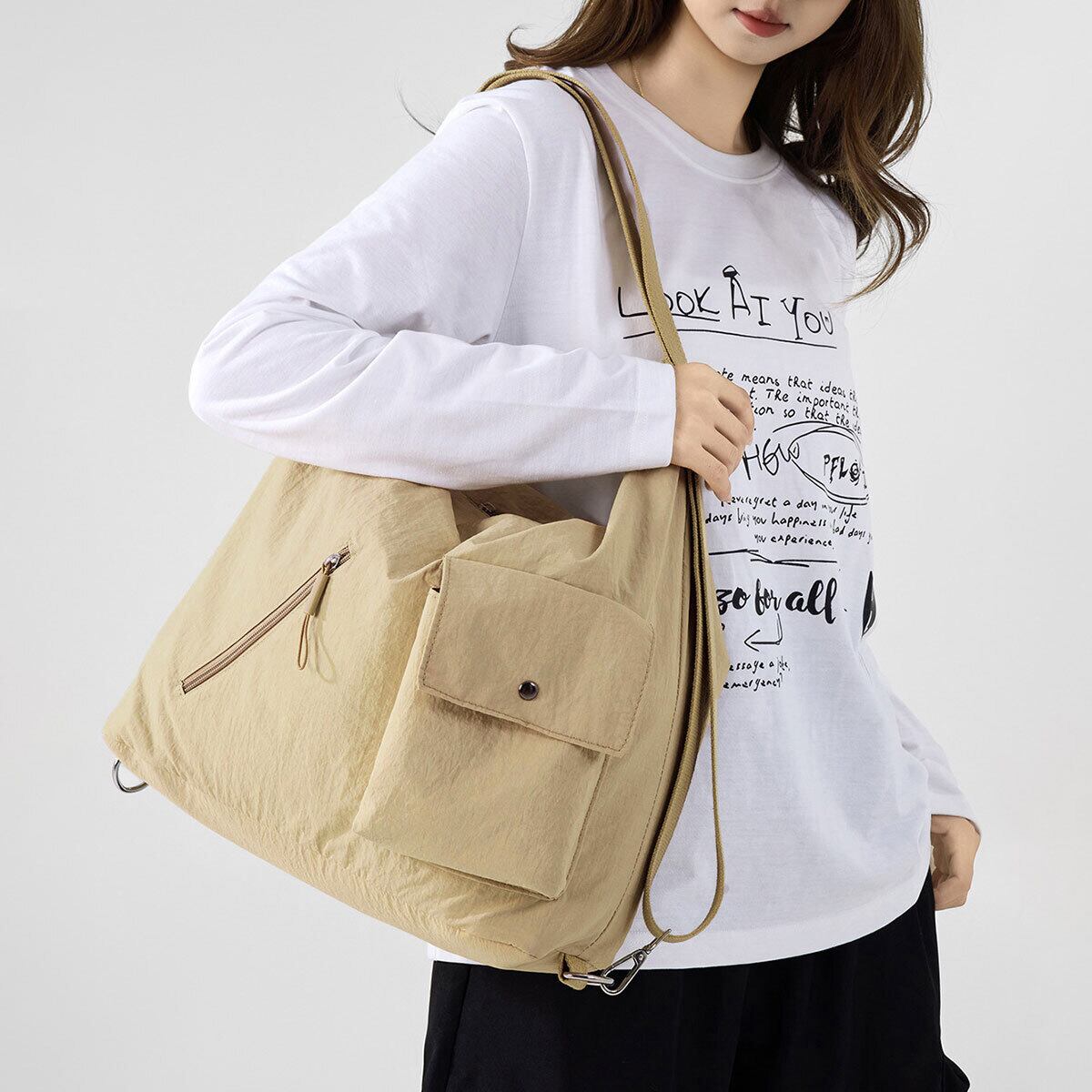 ショルダー トート バッグ レディース メンズ 大容量 軽量 通勤 通学 学生 大人 カジュアル シンプル 斜め掛け 肩掛け リュックサック トートバッグ 2way 韓国 ナイロンバッグ 大人可愛い 大人女子