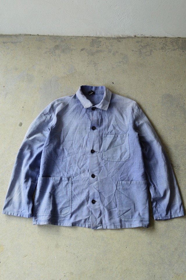 Euro 1950's-60's Vintage Chambray Work Jacket Made in Germany Light Oz ユーロ ビンテージ ワークジャケット フレンチワーク