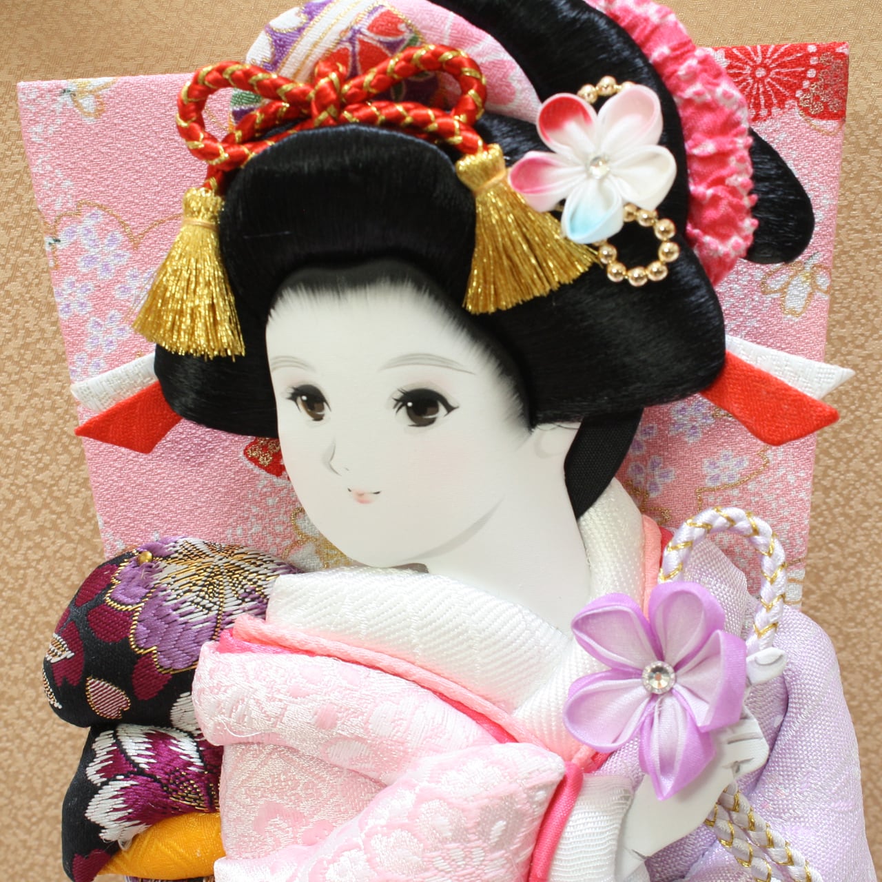 羽子板飾り《商品コード》10310-0134 花振袖 刺繍 10110-0141 羽子板