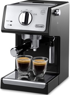 【特価処分】De'Longhi (デロンギ) エスプレッソ ECP3220J-BK カプチーノ ラテアート エスプレッソマシン ロングカップ対応(12cmまで) 簡単メンテナンス [インテンスブラック] デロンギファミリー登録で3年