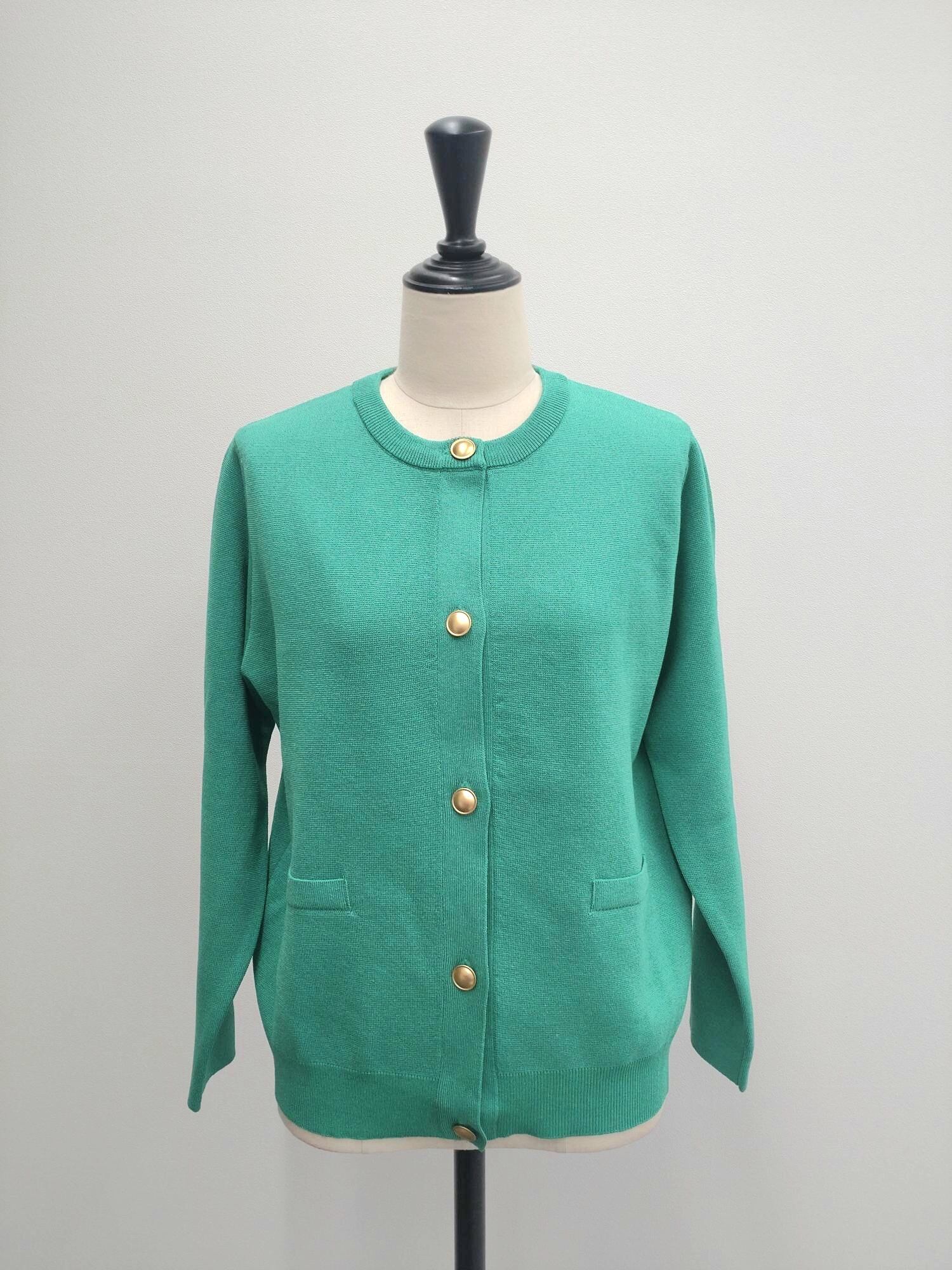 【SAMPLE SALE】ミラノリブボタンカーディガン(グリーン)
