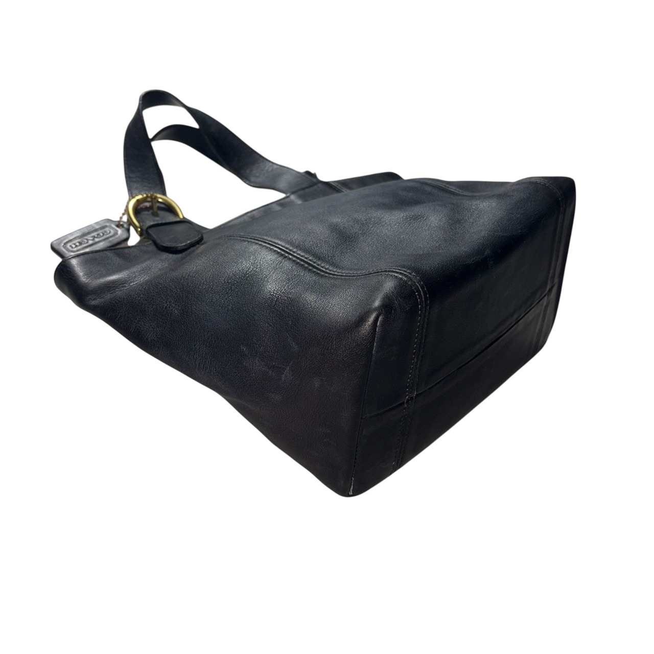“OLD COACH” black leather hand bag