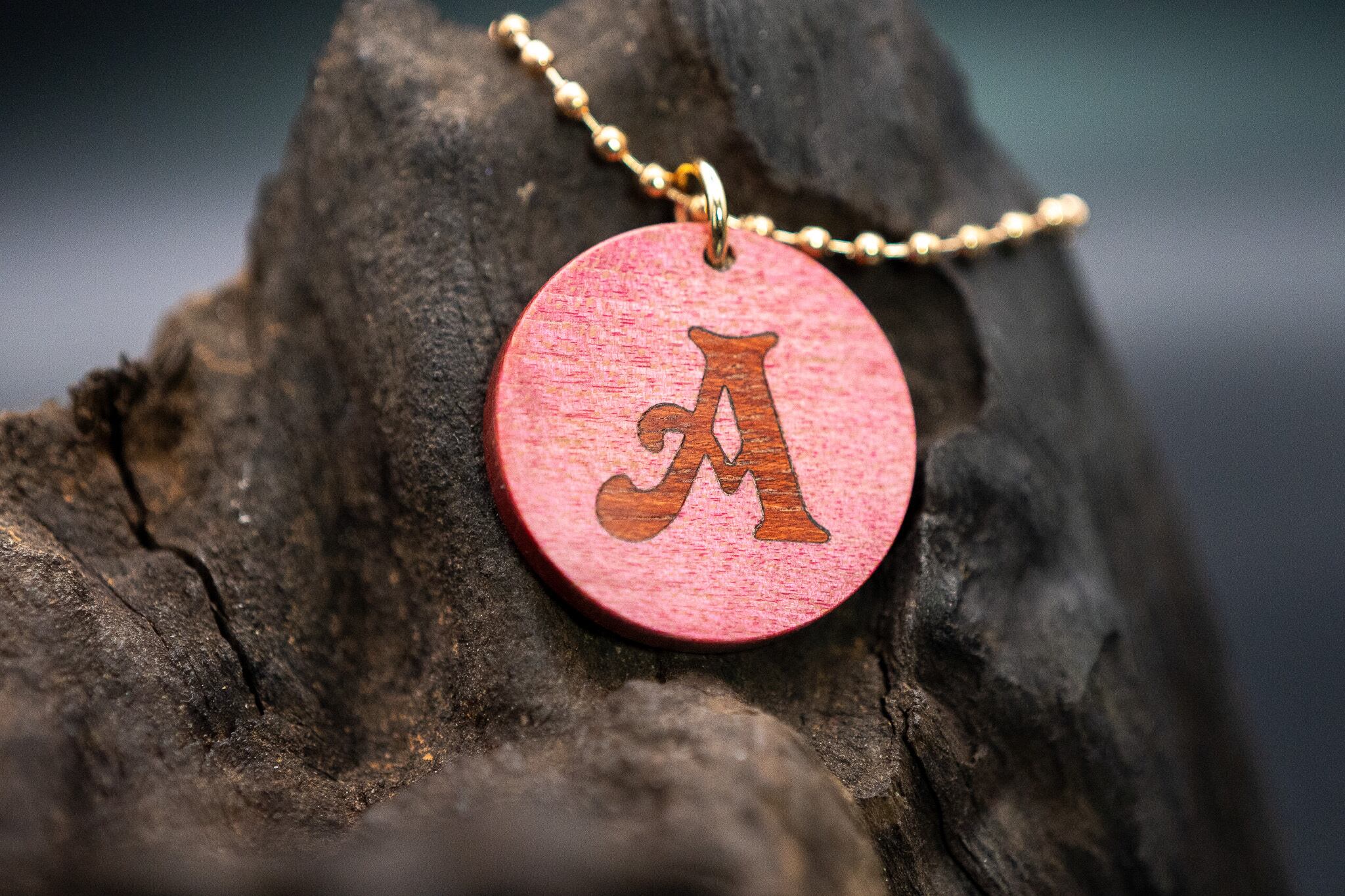 スタビライズドウッド メープル ラウンド タグ イニシャル