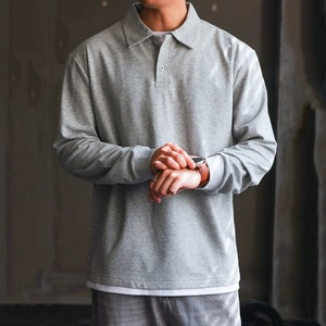 フェイクレイヤード長袖ポロシャツ 220281