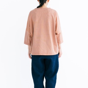 プリット prit コットンリネンサッカーストライプ 7分袖ボートネック裾ヒモプルオーバー(P91352)全2色【レターパックプラス可】