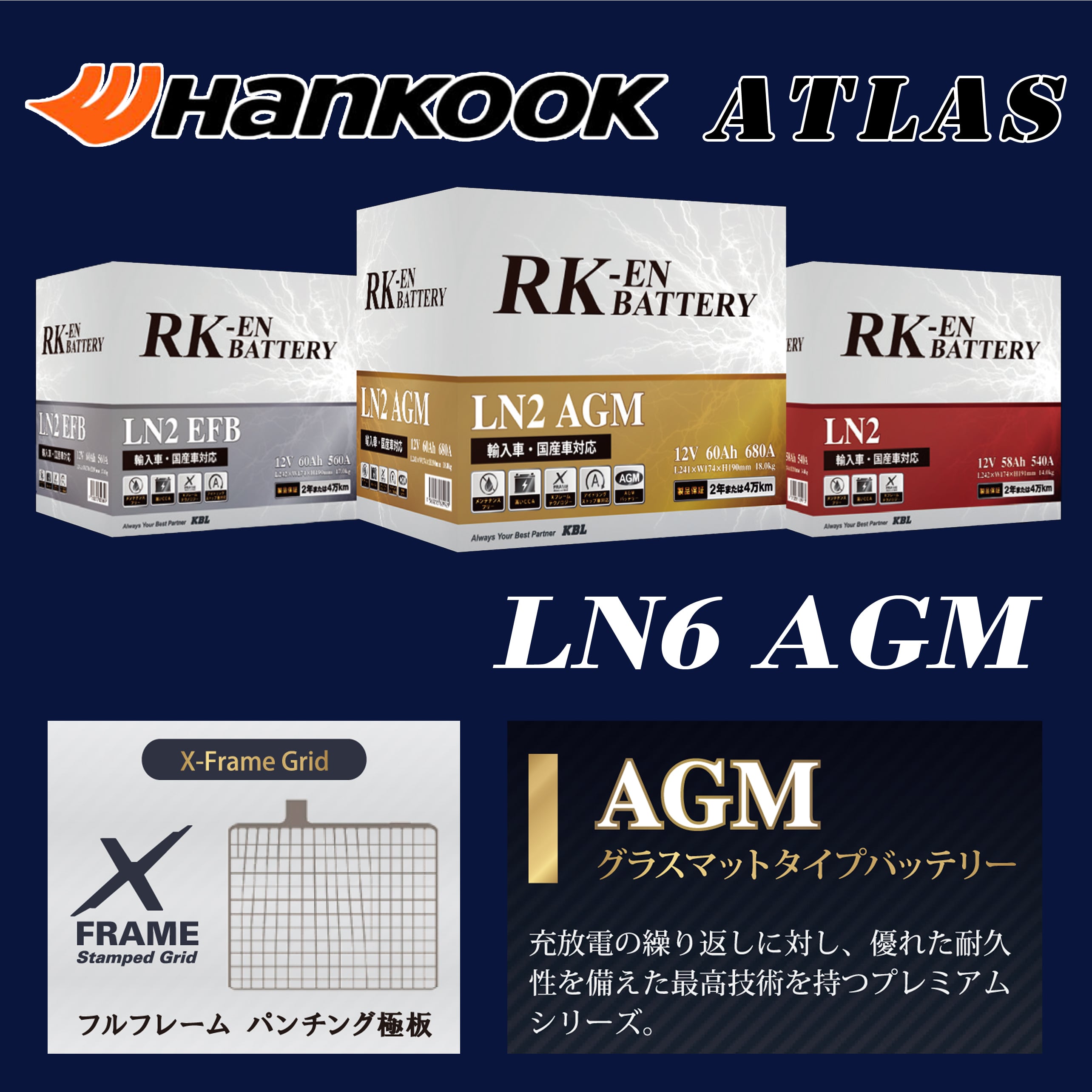HANKOOK ATLAS(ハンコックアトラス)バッテリー | ANKGLID Power (アン