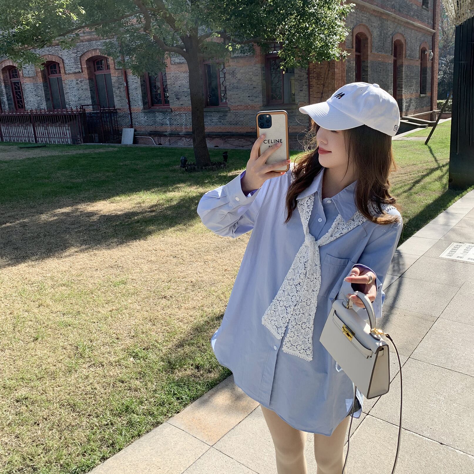 スプリングブルーシャツ レディースルーズトップス 春物 6Du_Shop_Women33279840328