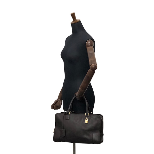 LOEWE ロエベ アマソナ36 ハンドバッグ ダークブラウン アナグラム レザー ボストンバッグ vintage ヴィンテージ オールド ihmrwb