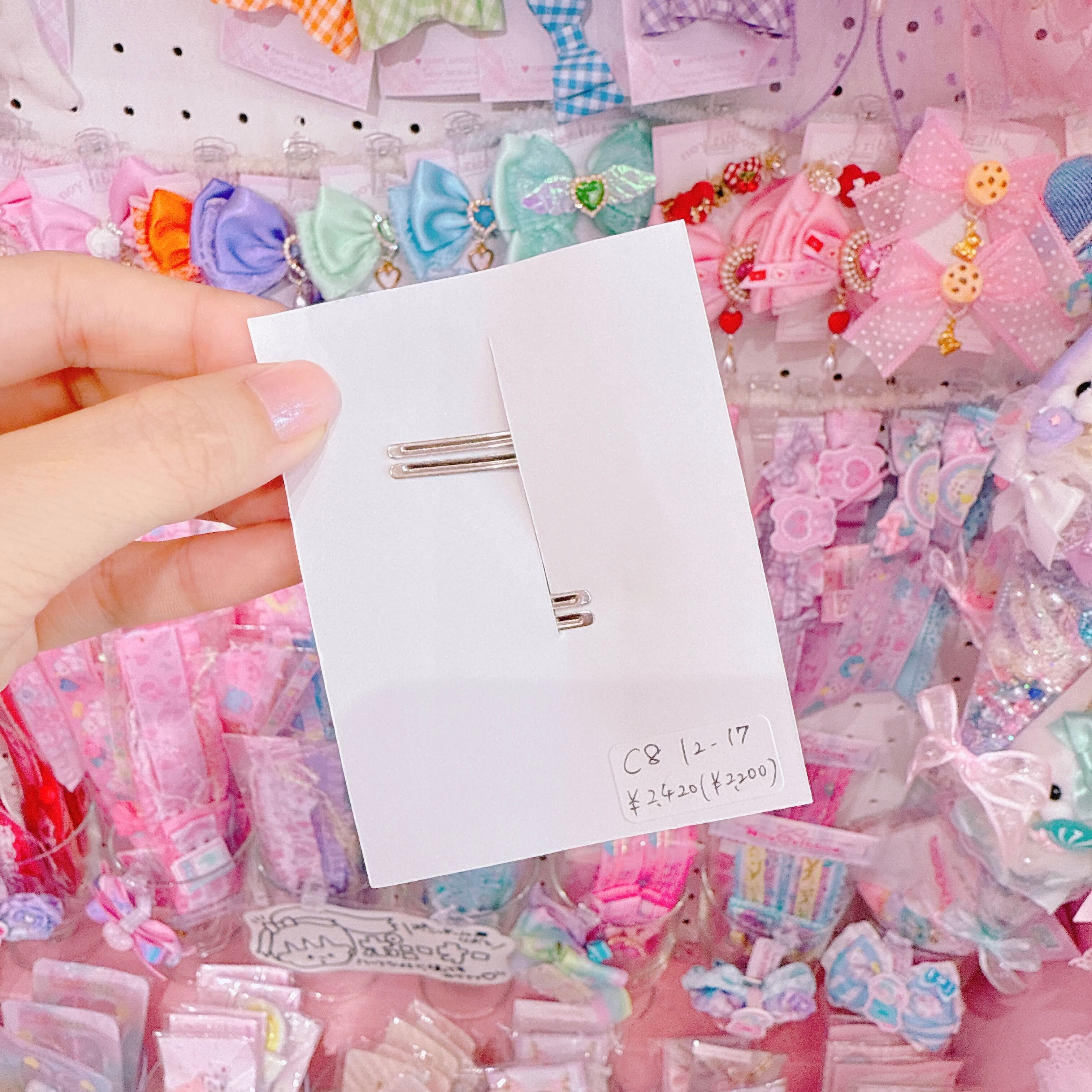 【C8】12-17立体リボンツインヘアクリップ