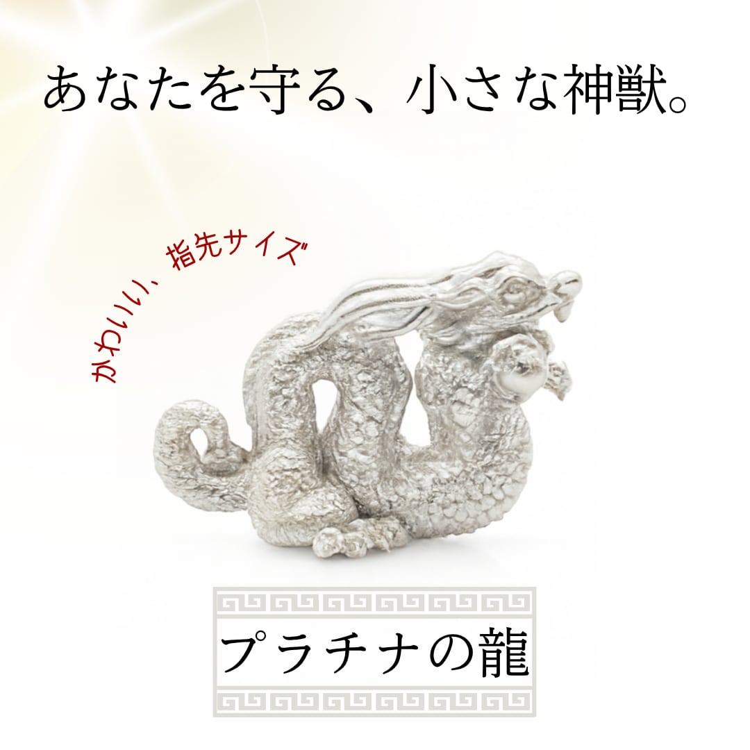 純プラチナ 『龍 横向きタイプ 約10g』モチーフ PT999 お守り 【JUNGOLD】