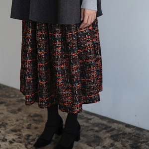 ジャガードスカート(オレンジ）