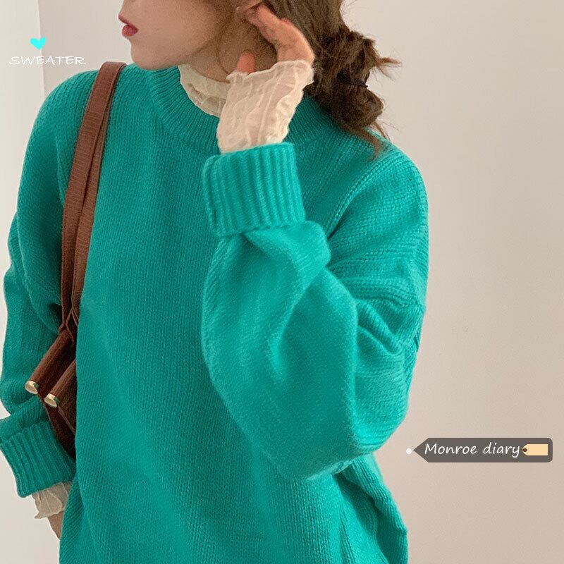 プルオーバー ラウンドネックセーター サマー薄手ルーズトップス コート ロング 夏物 Oネック モンロー73103382928