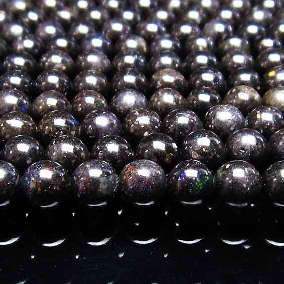ブラックオパール ブラックマトリックスオパール一連 6mm メール便可 [M便 1/5] ランダム発送714-76