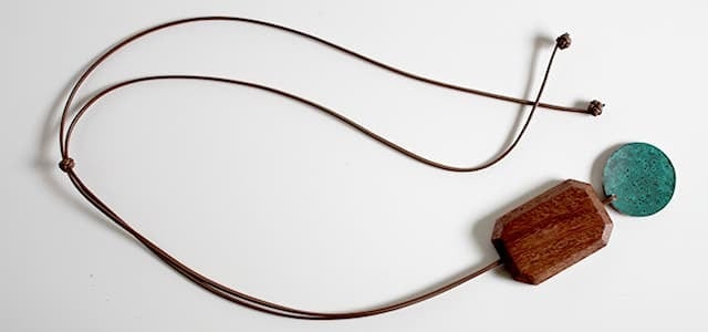 N-239g 銅斑紋woodペンダント緑 | Bijoux Kei