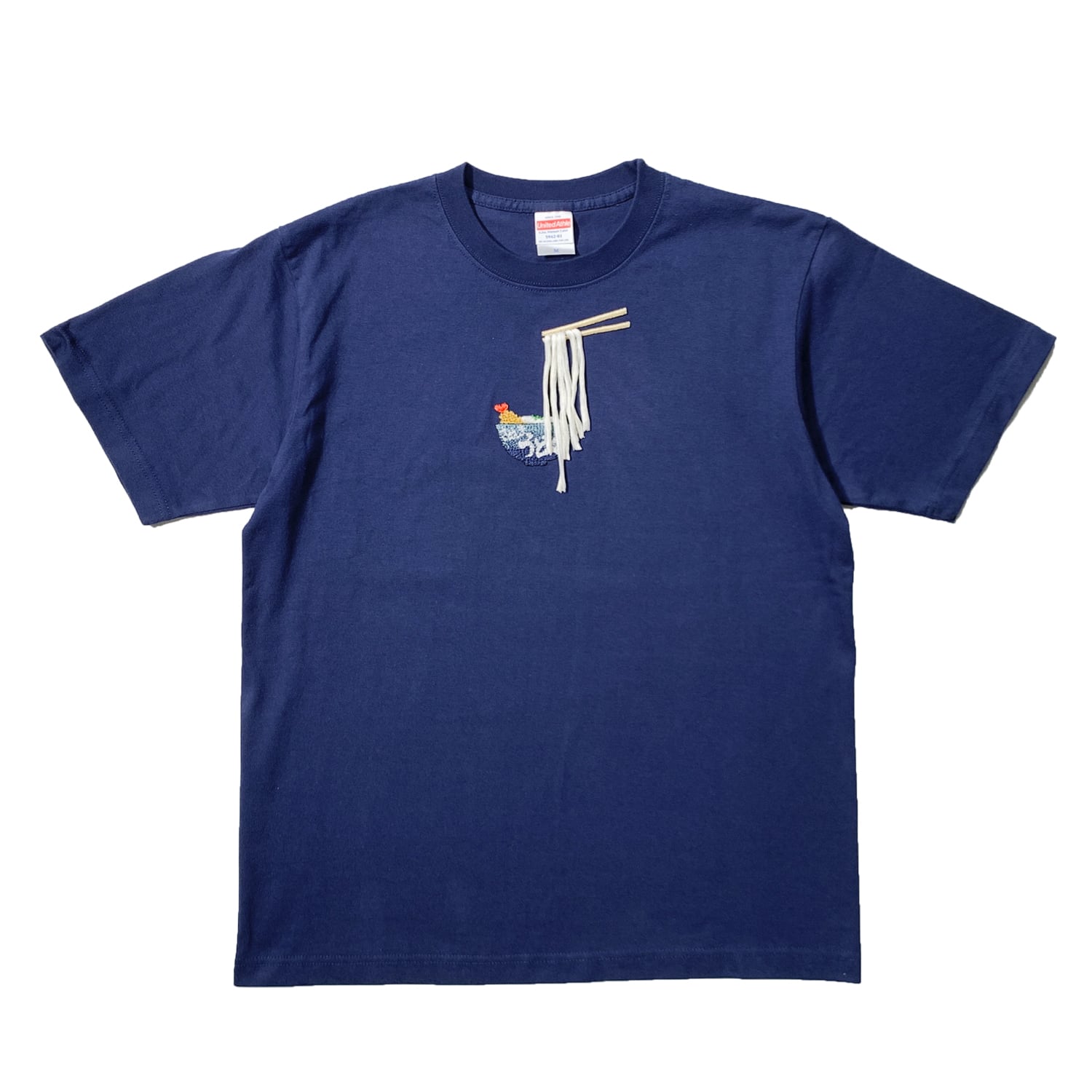 うどん刺しゅうTシャツ【インディゴブルー】 | タナベ刺繍のオンライン