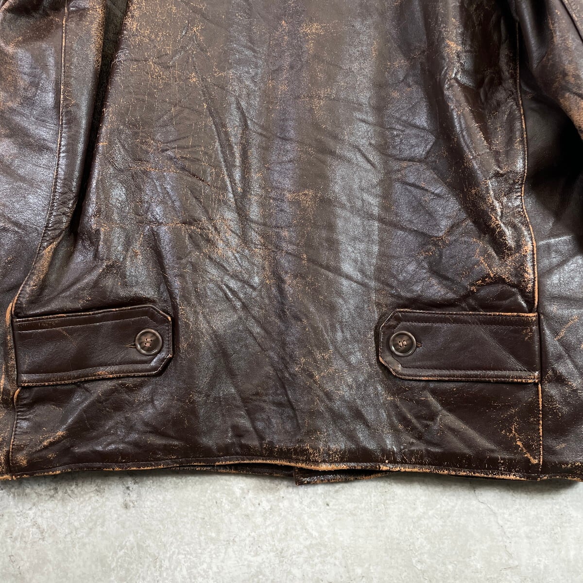50〜60年代 フランス レザー カーコート メンズXL相当 古着 50s 60s