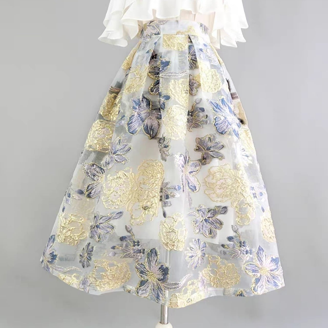 【S-2XL】ロイヤル フラワースカート