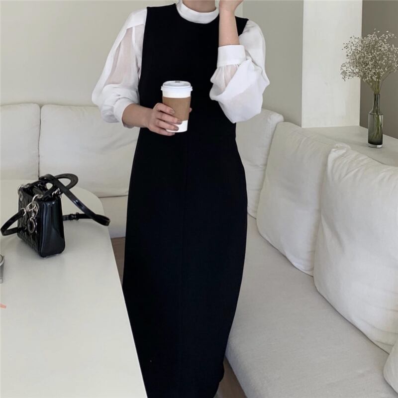 春新作 スカート ロングスカート ロング丈 マキシ丈 袖なし ラウンドネック かわいい 大人可愛い カジュアル 上品 おしゃれ 無地 オールシーズン 誕生日 20代 30代 40代 レディース ビジネス OL 通勤 デート お出かけ 女子会 休日 旅行 普段使い 黒 ブラック