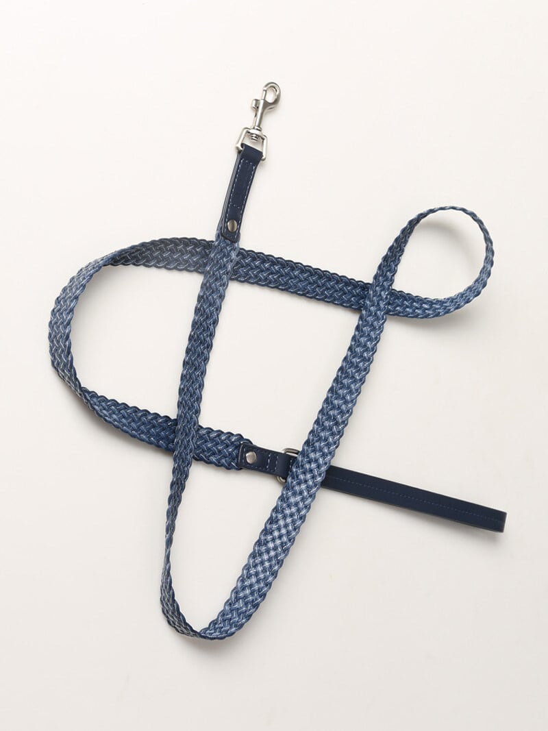 予約【orolo】rolo weaving leash (navy)