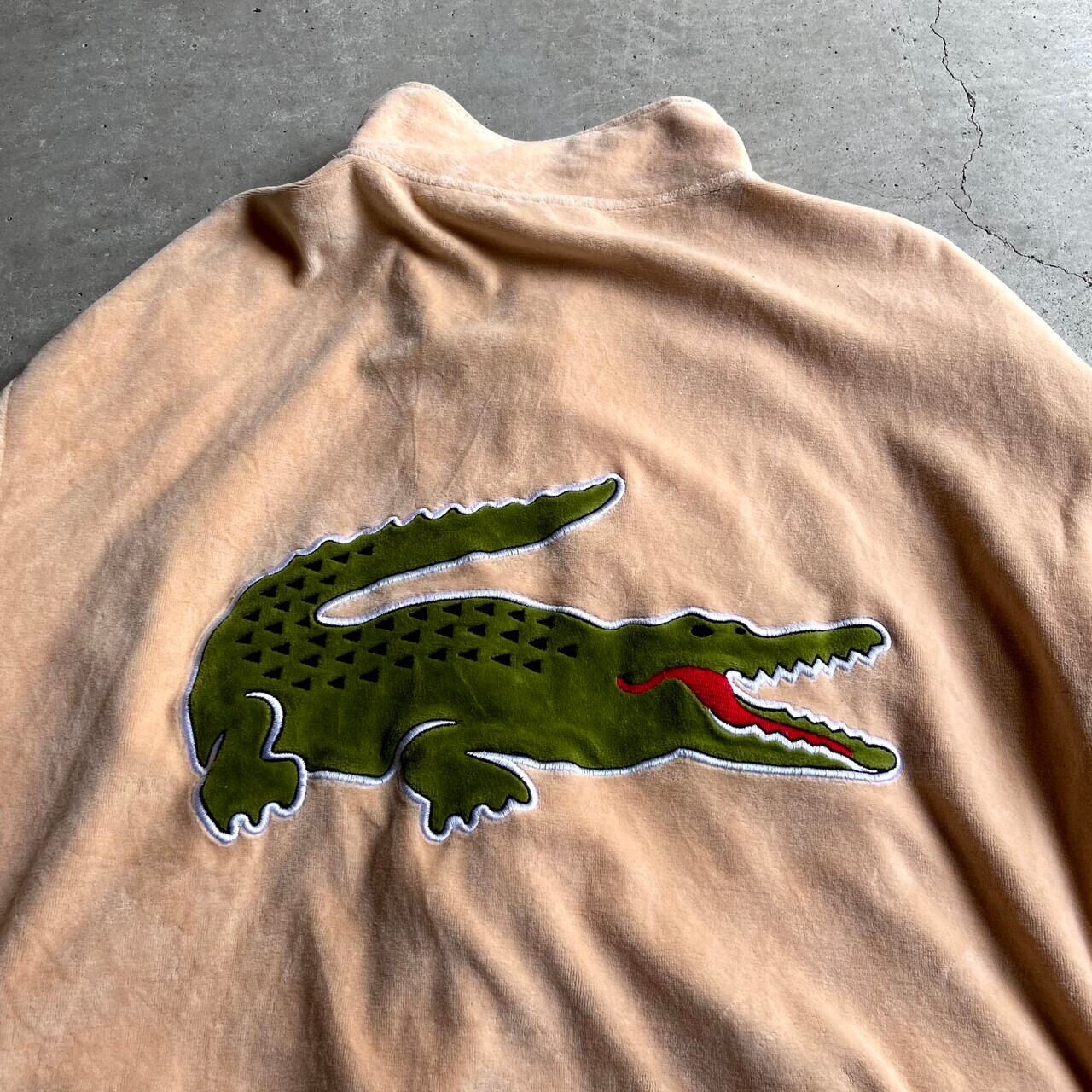 LACOSTE ラコステ ビッグロゴ 両面 刺繍 タオル地 ベロア ジャージ ...