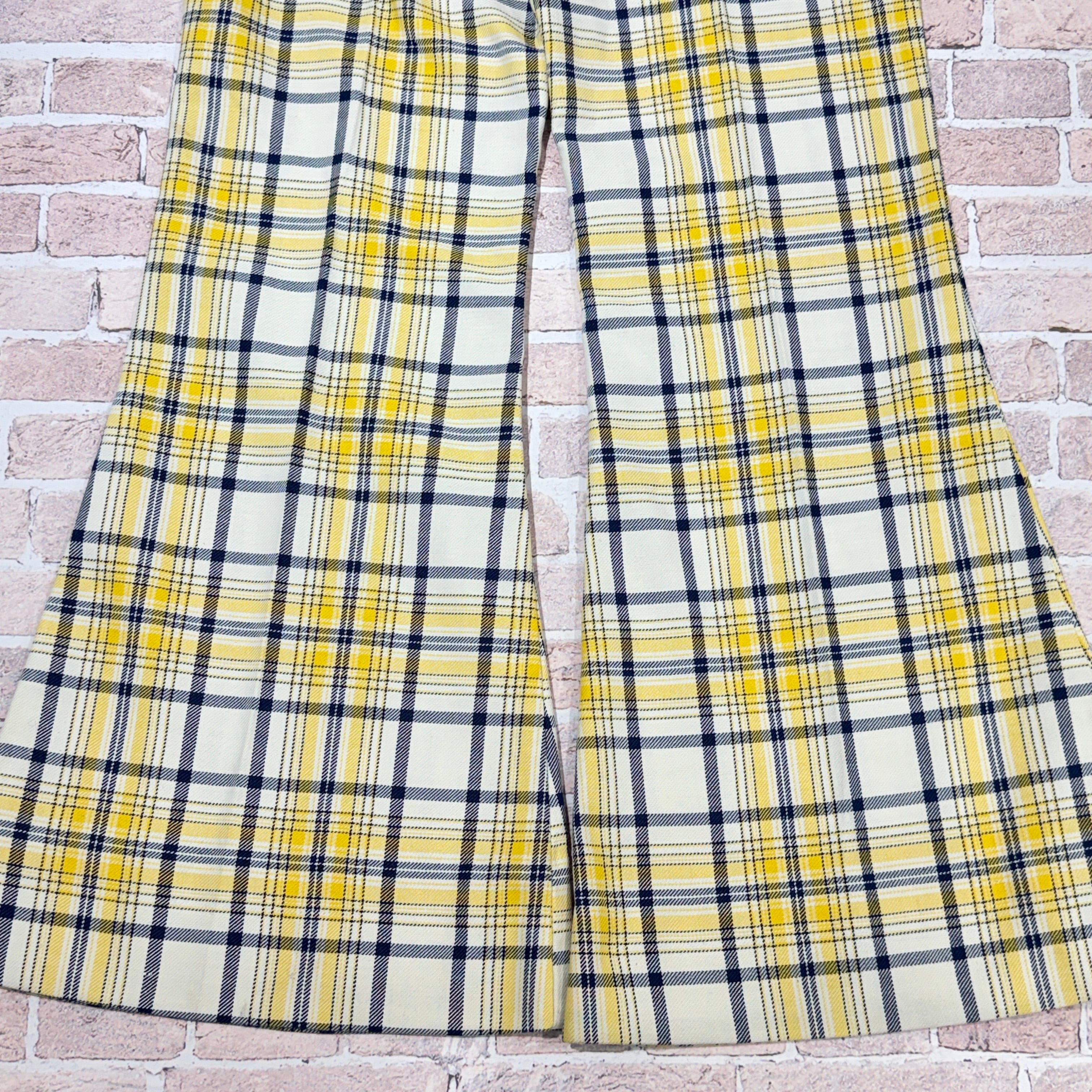 70s Wrangler vintage ベルボトム チェック ビンテージ70's○WRANGLERレディースチェックフレアパンツsize 12