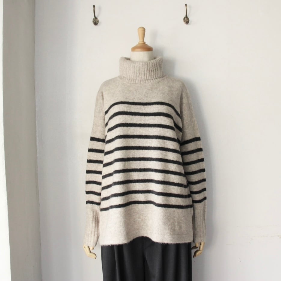 Houttuynia cordata パネルボーダーマルチウェイニットプルオーバー