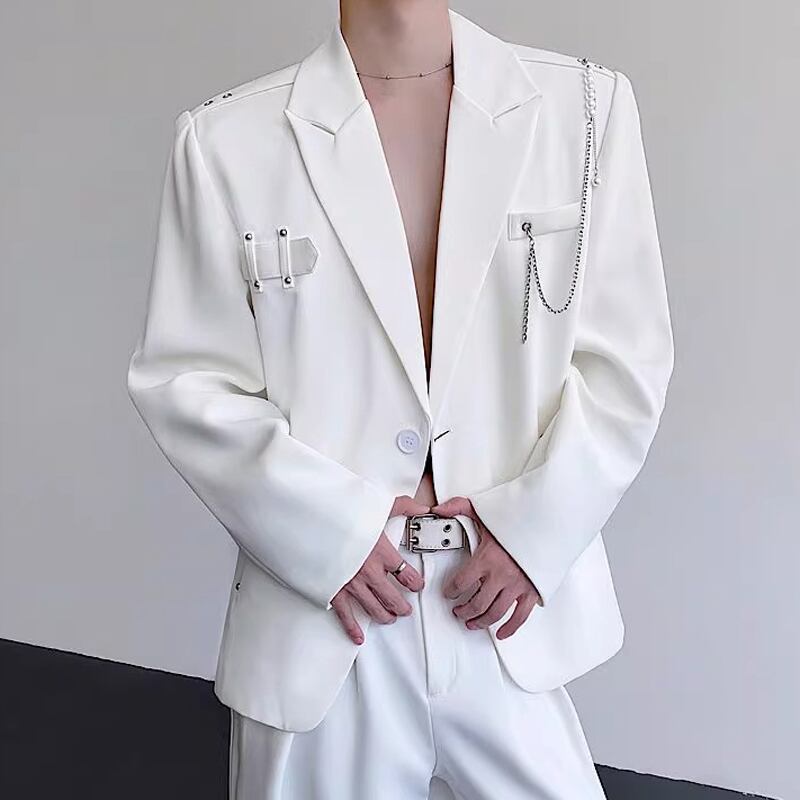 シングルブレスト ノッチドラペル ジャケット 1color MOJ0127