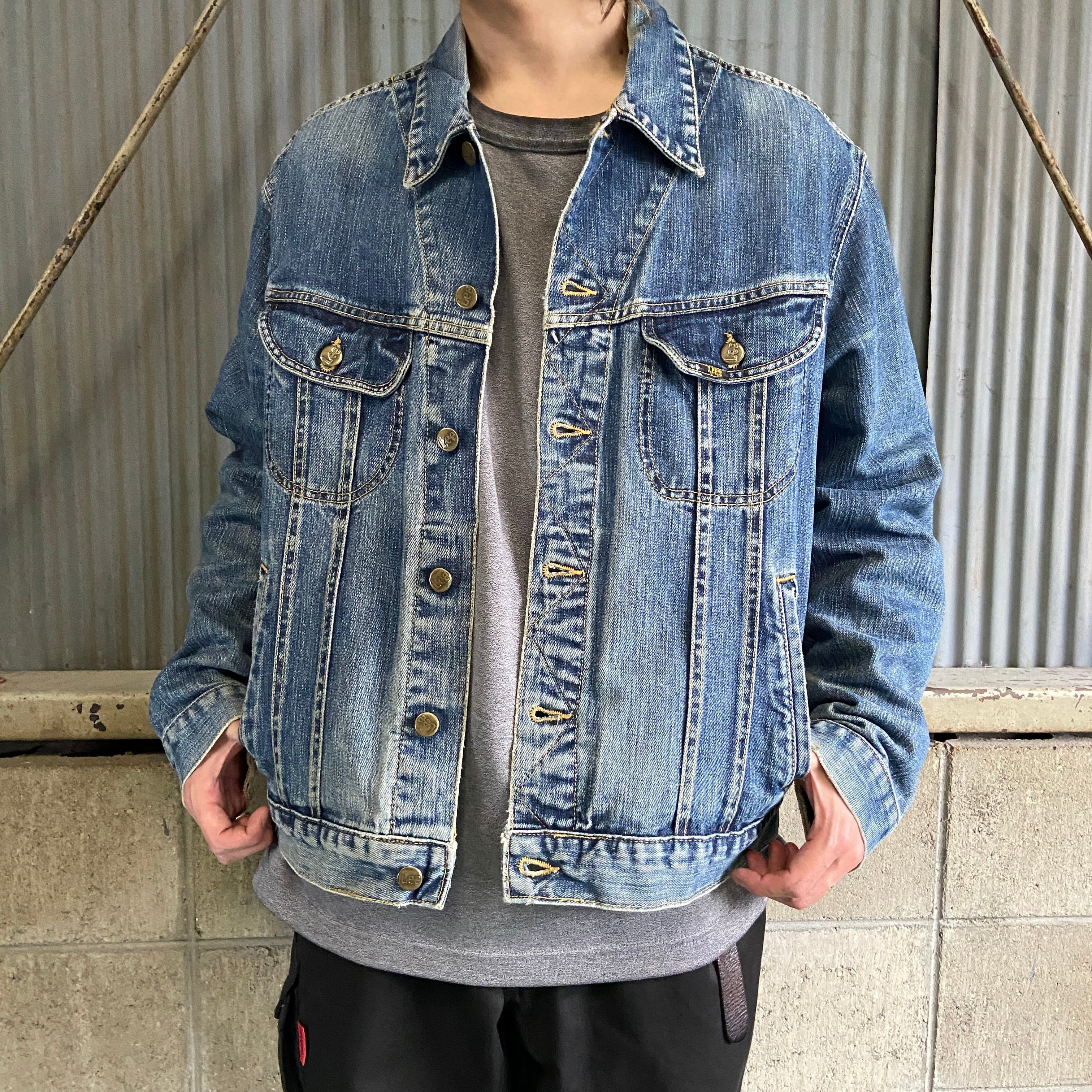 Lee リー デニムジャケット メンズL 古着 Gジャン【デニムジャケット 