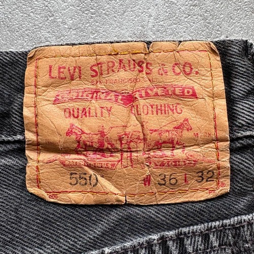 【W36 L32】00s usa levi's ブラック 550 詳細写真3