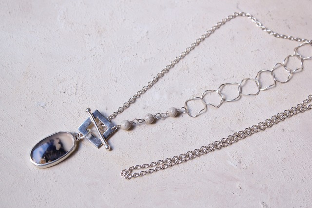 デントリックアゲートのロングネックレス　