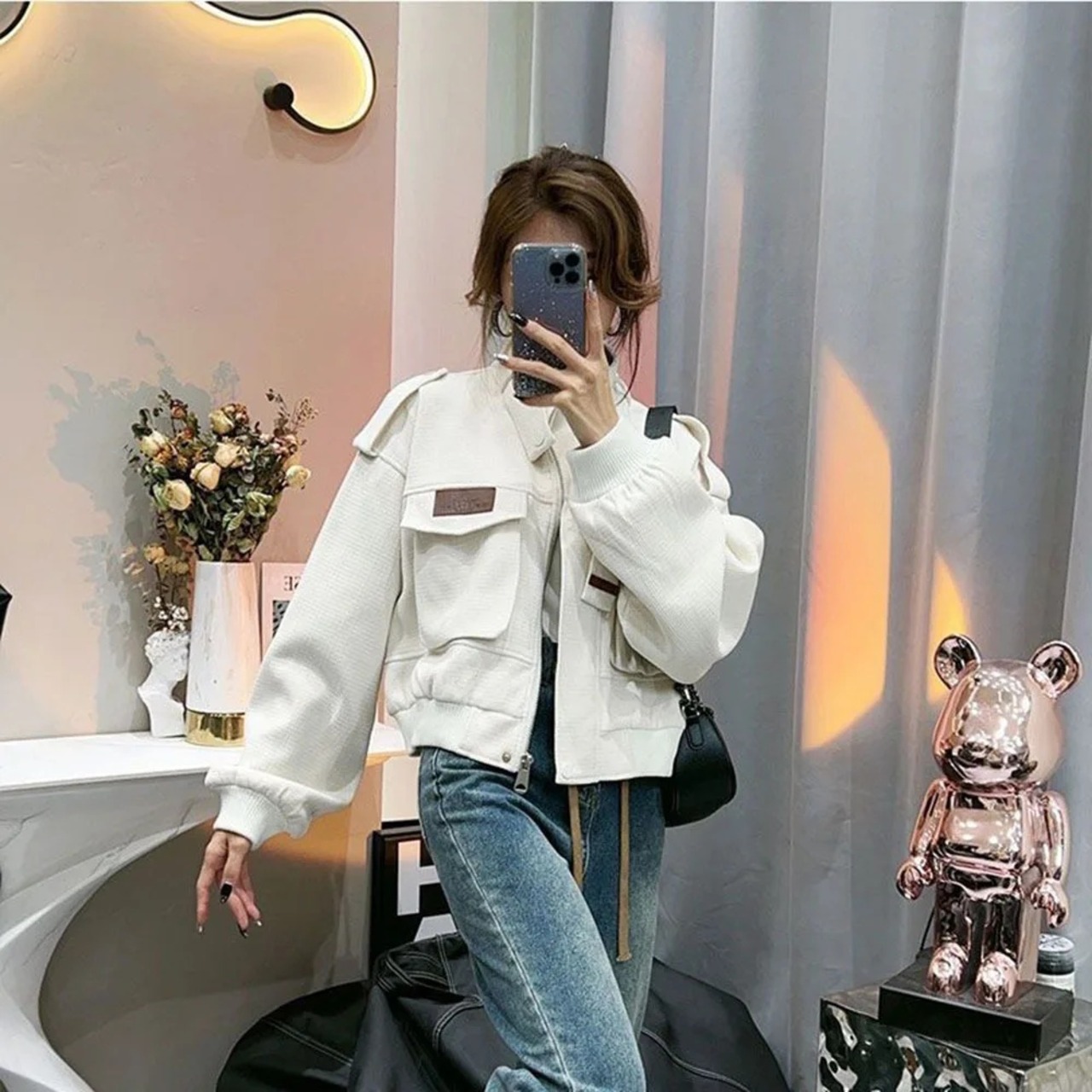 女性用ショートブラックコート,婦人服,韓国ストリートウェア,y2k 