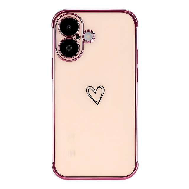 【iPhone 15/14/13/SE/8/7シリーズ専用ページ】きらりんハートケース（ピンク）