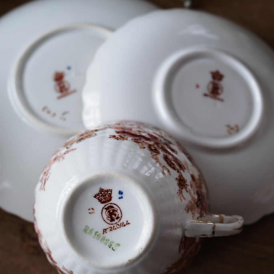 英国アンティーク サミュエルラドフォード イマリフラワー トリオA