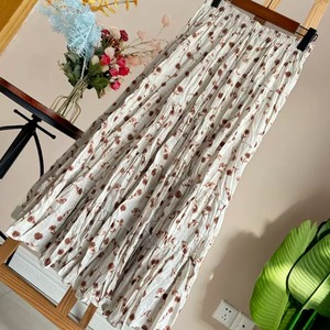 ハイウエストフラワープリントロングスカート A01084